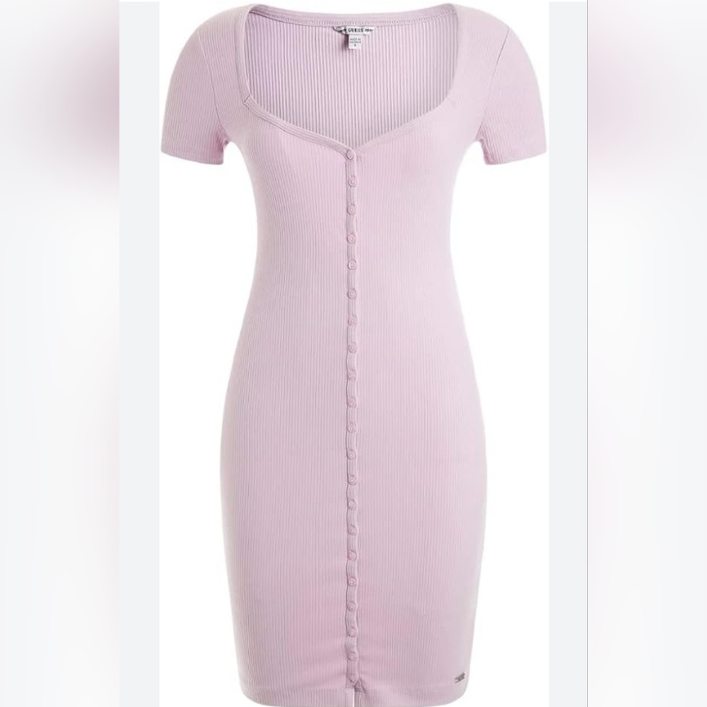 Lila Ribbed Button-Down Dress